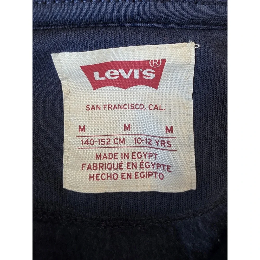 Levi's Kids Hoodie M 10-12 Navy Blue Long Sleeve Pullover Sweatshirt